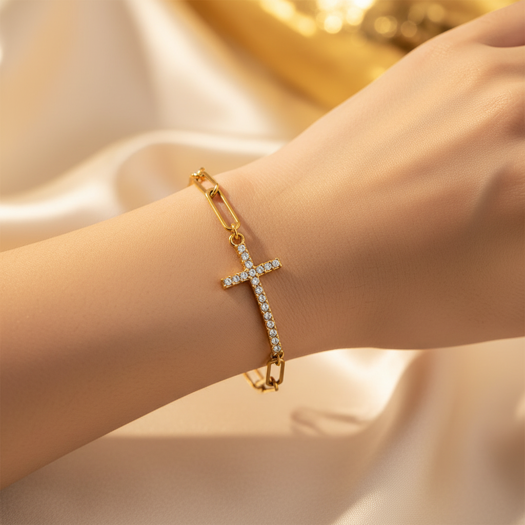 Bracelet Croix - Photo Lifestyle Élégante