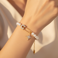 Bracelet perles épingle étoile